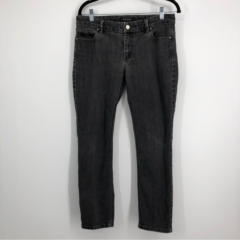 White House Black Market Womens Slim Ankle Jeans‎ Size 8 Black Wash